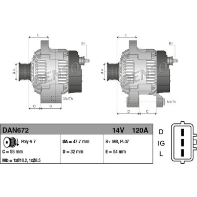 DENSO Generator DAN672 DENSO Generator DAN672