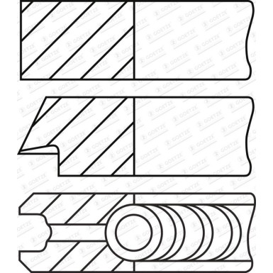 GOETZE ENGINE Kolbenringsatz 08-432200-10 Goetze Diamond Coated® LKZ-Ring®