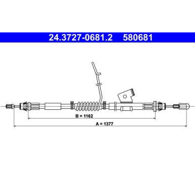 ATE Handbremsseil Seilzug Festellbremse 24.3727-0681.2 ATE Handbremsseil Seilzug Festellbremse 24.3727-0681.2