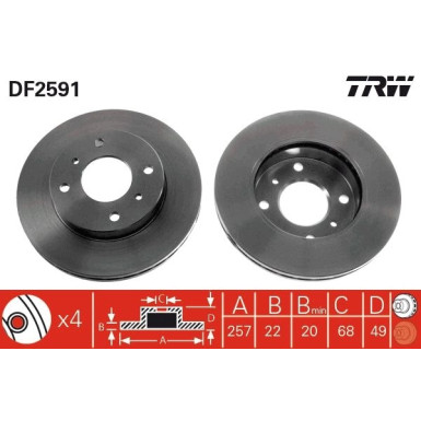 Bremsscheibe Nissan P. Primera DF2591 Bremsscheibe Nissan P. Primera DF2591