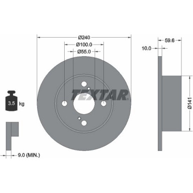 BREMSSCHEIBE TOYOTA T. 99- 240MM 10 92136000 BREMSSCHEIBE TOYOTA T. 99- 240MM 10 92136000