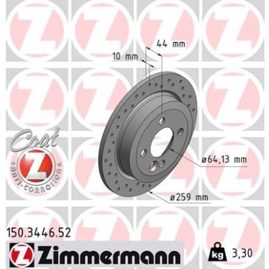 22 482 000 Sport Bremsscheibe HA Sport O MINI 01 SPORT Z 150.3446.52