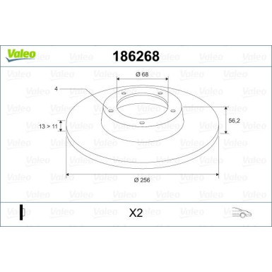 VALEO Bremsscheibe 186268