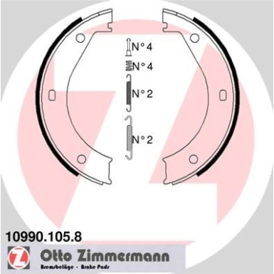 ZIMMERMANN Bremsbacken 10990.105.8 ZIMMERMANN Bremsbacken 10990.105.8