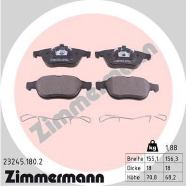 ZIMMERMANN Bremsbeläge 23245.180.2 ZIMMERMANN Bremsbeläge 23245.180.2