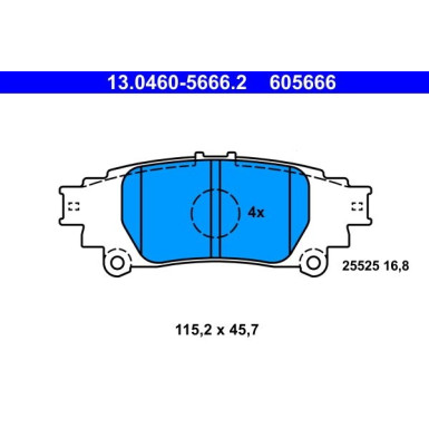 Bremsbelagsatz, Scheibenbremse 13.0460-5666.2 Bremsbelagsatz, Scheibenbremse 13.0460-5666.2