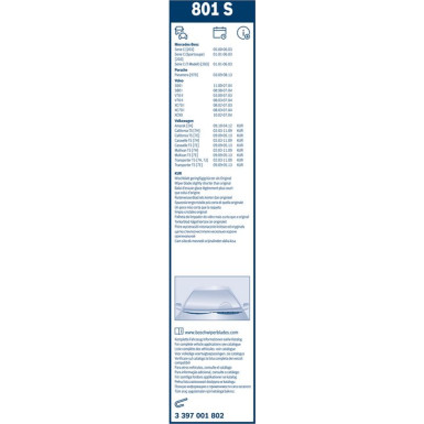 Bosch Wischerblatt 801S 3397001802 Bosch Wischerblatt 801S 3397001802