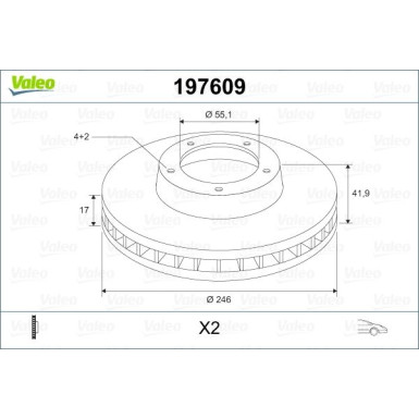 VALEO Bremsscheibe 197609
