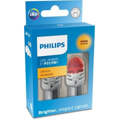 LED P21/5W 12V 2.5/0.5W Ultinon Pro6000 SI Amber Intense NOECE 2 Stück Philips Ultinon Pro6000 LED-SI 11499AU60X2