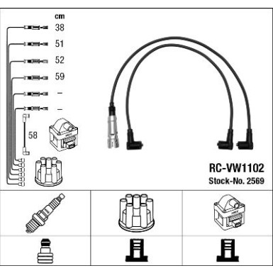 RC-VW1102 NGK - Zündkabelsatz VW T3 82-92 2569