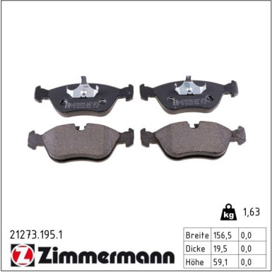 ZIMMERMANN Bremsbeläge 21273.195.1 ZIMMERMANN Bremsbeläge 21273.195.1