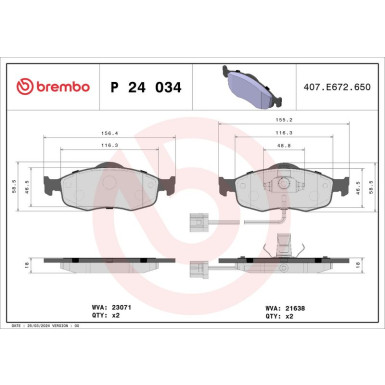 BREMBO Bremsklötze VA P 24 034 BREMBO Bremsklötze VA P 24 034
