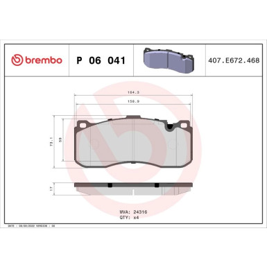 BREMBO Bremsklötze VA P 06 041