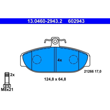 ATE Bremsbeläge 13.0460-2943.2