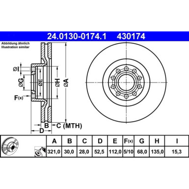 Bremsscheibe Audi S. A6 4.2 Quattro 98-05 24.0130-0174.1