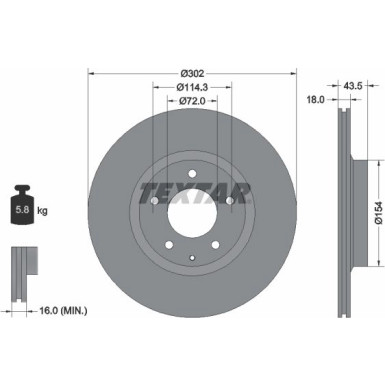 Bremsscheibe Mazda T. Rx-8 2.6 03-12 PRO 92174503 Bremsscheibe Mazda T. Rx-8 2.6 03-12 PRO 92174503