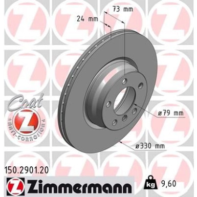 ZIMMERMANN Bremsscheibe 150.2901.20 Coat Z ZIMMERMANN Bremsscheibe 150.2901.20 Coat Z