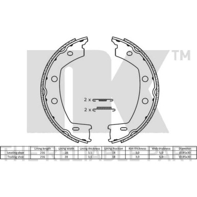 Handbremsbacken Landrover Freelander 06-14 4X4 2740768 Handbremsbacken Landrover Freelander 06-14 4X4 2740768