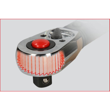 KS TOOLS ERGOTORQUE®Präzisions-Drehmomentschlüssel mit umschaltbarem Ratschenkopf 516.1542