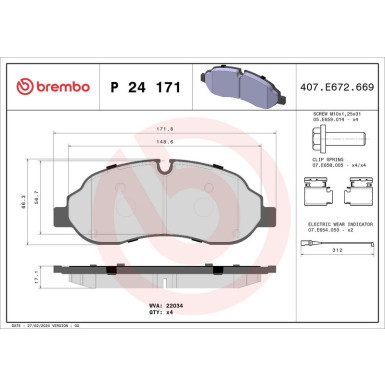 BREMBO Bremsklötze VA P 24 171 BREMBO Bremsklötze VA P 24 171