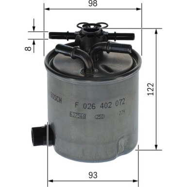Kraftstofffilter DACIA,SUZUKI,RENAULT F 026 402 072