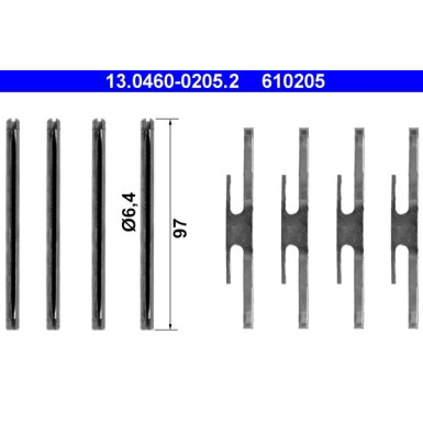 ATE Zubehör, Bremsbeläge 13.0460-0205.2 ATE Zubehör, Bremsbeläge 13.0460-0205.2
