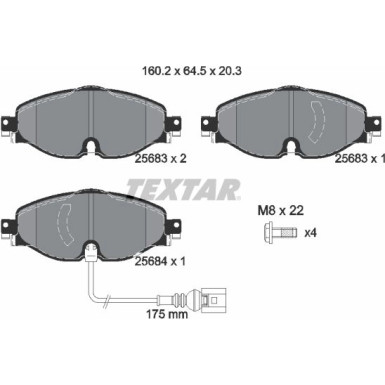 Bremsbelagsatz Vw P. Golf Vii/A3/Octavia/Leon 12 2568301