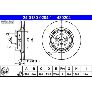 Bremsscheibe Subaru P. Legacy/Outback 03 24.0130-0204.1 Bremsscheibe Subaru P. Legacy/Outback 03 24.0130-0204.1
