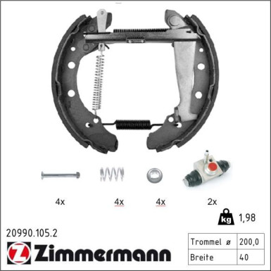 ZIMMERMANN Bremsbacken 20990.105.2