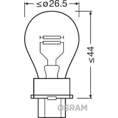 Glühbirne, Brems-/Schlusslicht 1 Stück PLASTIKSOCKEL f.Amerikanische Fzg ORIGINAL 3157