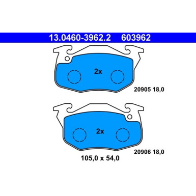 ATE Bremsbeläge 13.0460-3962.2 ATE Bremsbeläge 13.0460-3962.2