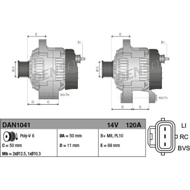 DENSO Generator DAN1041 DENSO Generator DAN1041