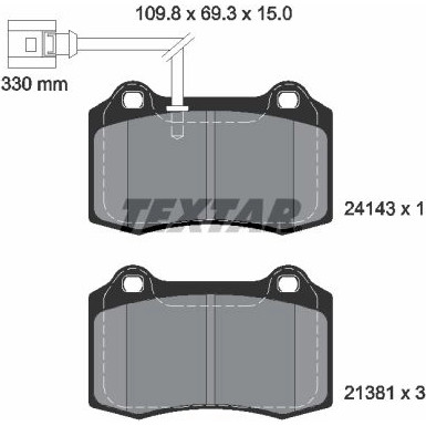 Bremsbelagsatz Vw P. Leon 1.8 Cupra R 02-06 2414301 Bremsbelagsatz Vw P. Leon 1.8 Cupra R 02-06 2414301
