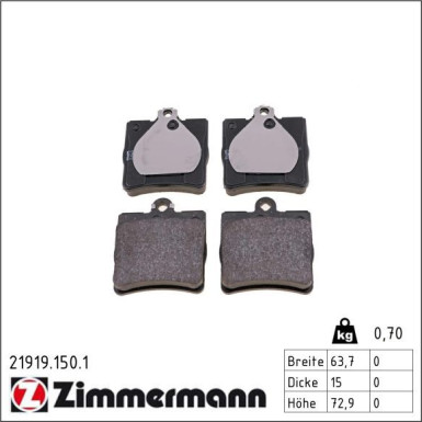 ZIMMERMANN Bremsbeläge 21919.150.1