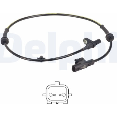 DELPHI Sensor, Raddrehzahl SS21257-12B1
