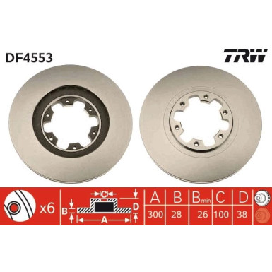 Bremsscheibe Nissan P.Pathfinder 97- 2.7/3.2Td DF4553 Bremsscheibe Nissan P.Pathfinder 97- 2.7/3.2Td DF4553