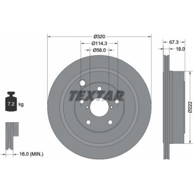 Bremsscheibe Subaru T. Tribeca 3.0 05 PRO 92255903