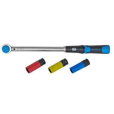 SW-Stahl Drehmomentschlüssel 1/2Z mit Radmutterneinsätzen 4-teilig 03879L
