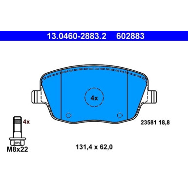Bremsbelagsatz Skoda P. Fabia/Roomster 99-15 13.0460-2883.2