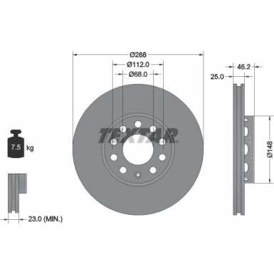 Bremsscheibe Vw Passat/A4/A6/A8 95-08 PRO+ 92057605 Bremsscheibe Vw Passat/A4/A6/A8 95-08 PRO+ 92057605