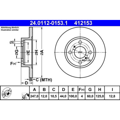 Bremsscheibe Opel P. Agila 1.0-1.2 16V/1.3 Cdti 00-07 24.0112-0153.1