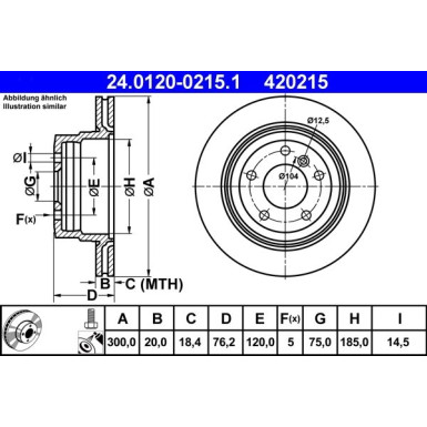 ATE Bremsscheibe 24.0120-0215.1 ATE Bremsscheibe 24.0120-0215.1