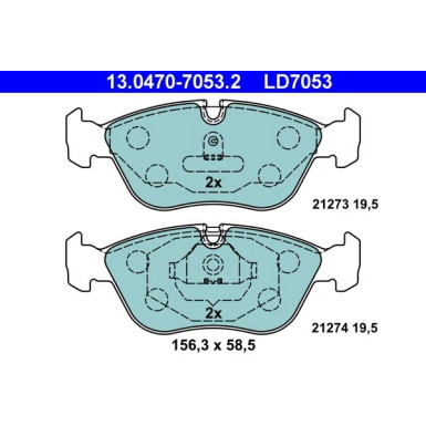 Bremsbelagsatz Volvo P. C70/S70/V70 95-05 2,0-2,5 Keramik ATE Ceramic 13.0470-7053.2