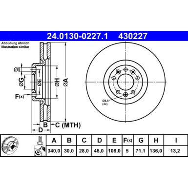 Bremsscheibe Citroen P. C5/C6 2.0-3.0Hdi 09 24.0130-0227.1 Bremsscheibe Citroen P. C5/C6 2.0-3.0Hdi 09 24.0130-0227.1