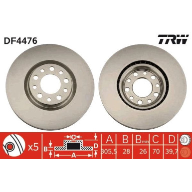 Bremsscheibe Alfa S. 159 05- 1.9Jtd/Giulietta 10- 2.0Jtd DF4476 Bremsscheibe Alfa S. 159 05- 1.9Jtd/Giulietta 10- 2.0Jtd DF4476