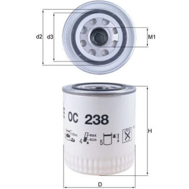 MAHLE Ölfilter OC 238 MAHLE Ölfilter OC 238