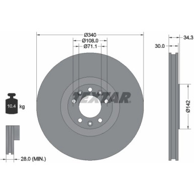 Bremsscheibe Peugeot P. Rcz 1.6 16V/2.0 Hdi 10 PRO 92268203