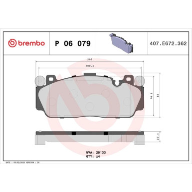 BREMBO Bremsklötze VA P 06 079 BREMBO Bremsklötze VA P 06 079