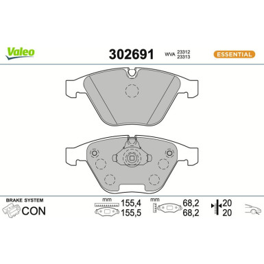 VALEO Bremsbeläge 302691 ESSENTIAL VALEO Bremsbeläge 302691 ESSENTIAL