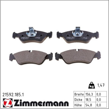ZIMMERMANN Bremsbeläge 21592.185.1 ZIMMERMANN Bremsbeläge 21592.185.1